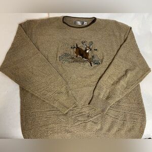Vintage Men's Deer Embroidered Sweater